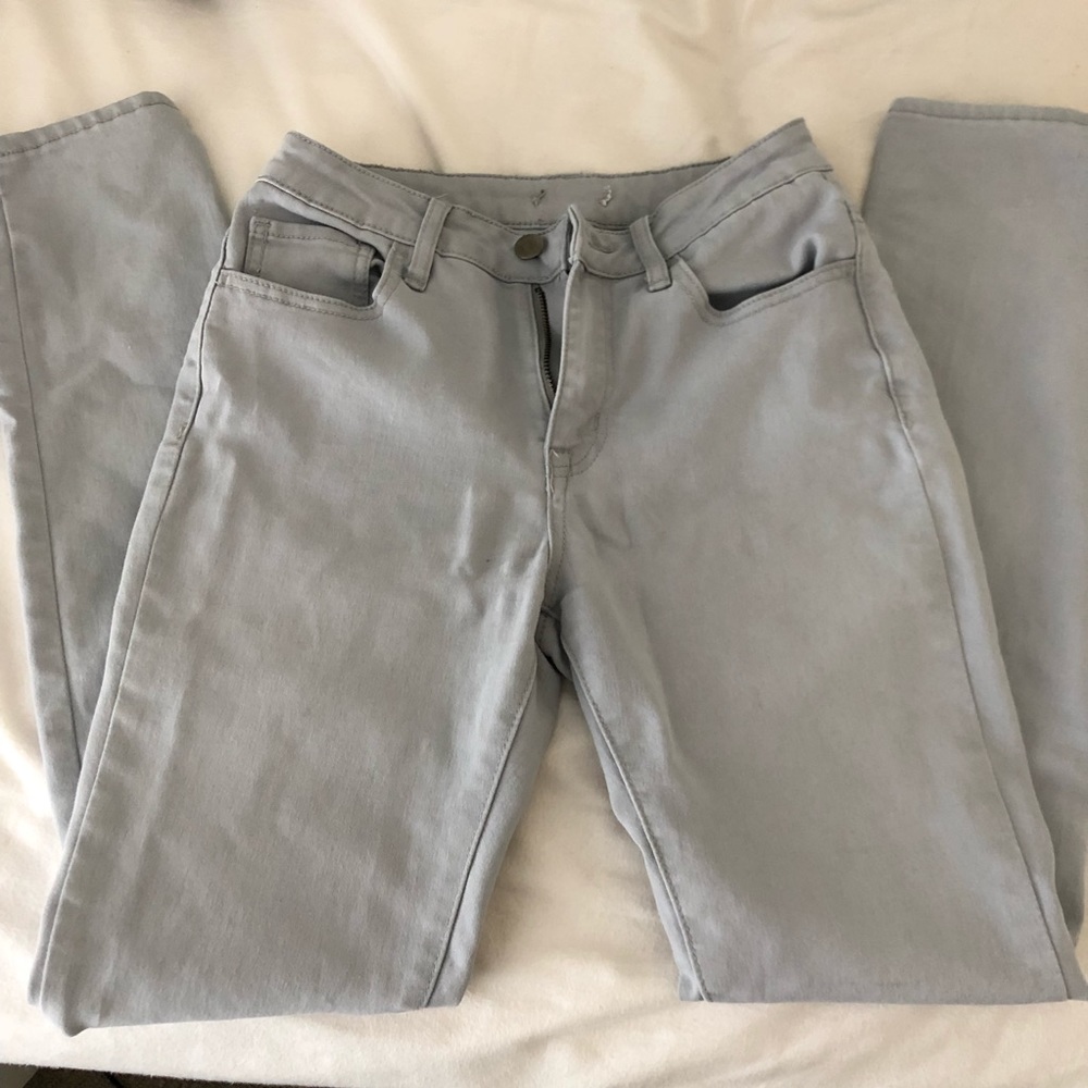 Silver skinny jeans